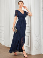 Steph mother of the bride/groom High Low lace dress - Bay Bridal and Ball Gowns