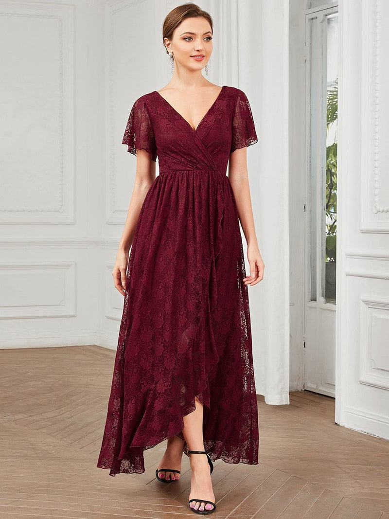 Steph mother of the bride/groom High Low lace dress - Bay Bridal and Ball Gowns