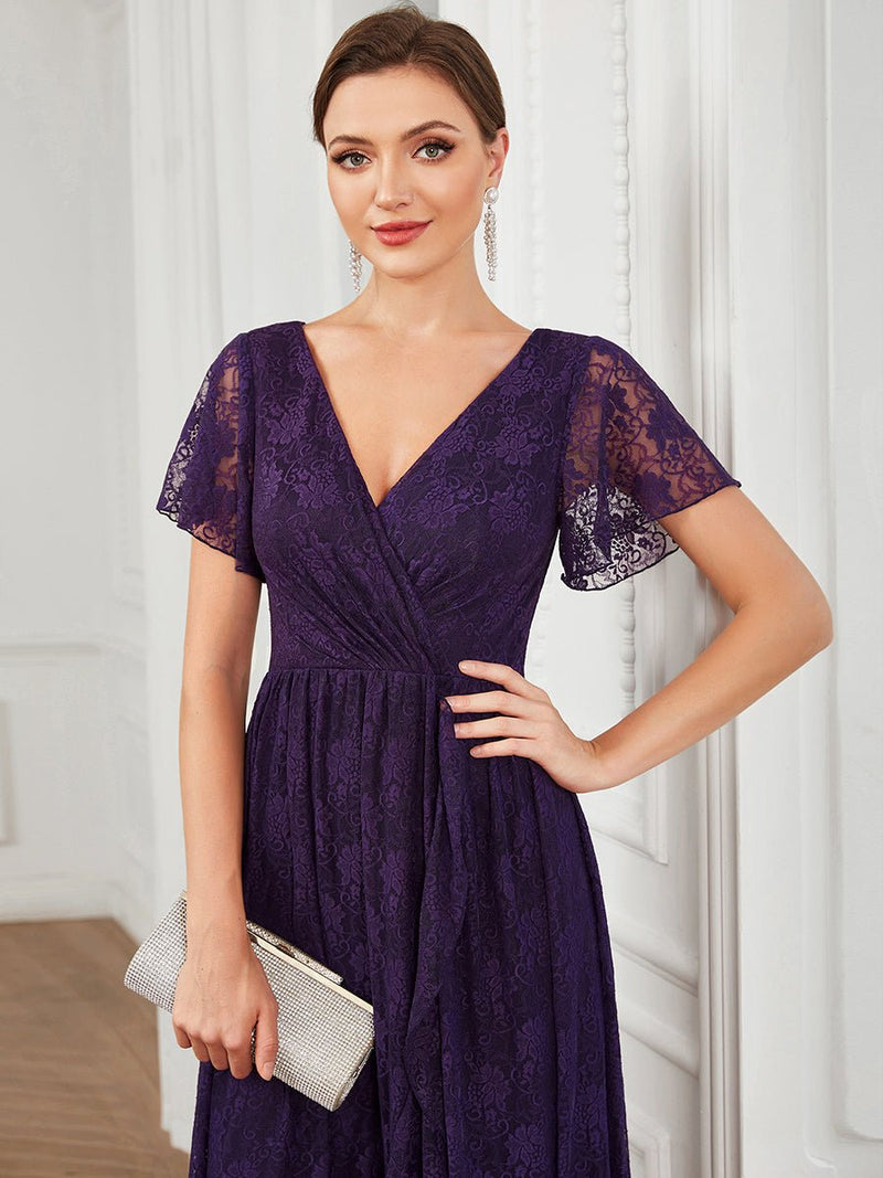 Steph mother of the bride/groom High Low lace dress - Bay Bridal and Ball Gowns