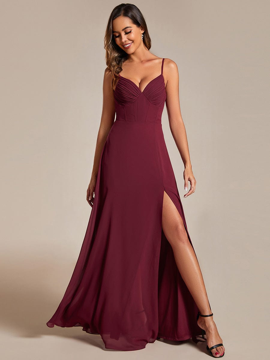 Sydney corset ball or bridesmaid dress in chiffon - Bay Bridal and Ball Gowns