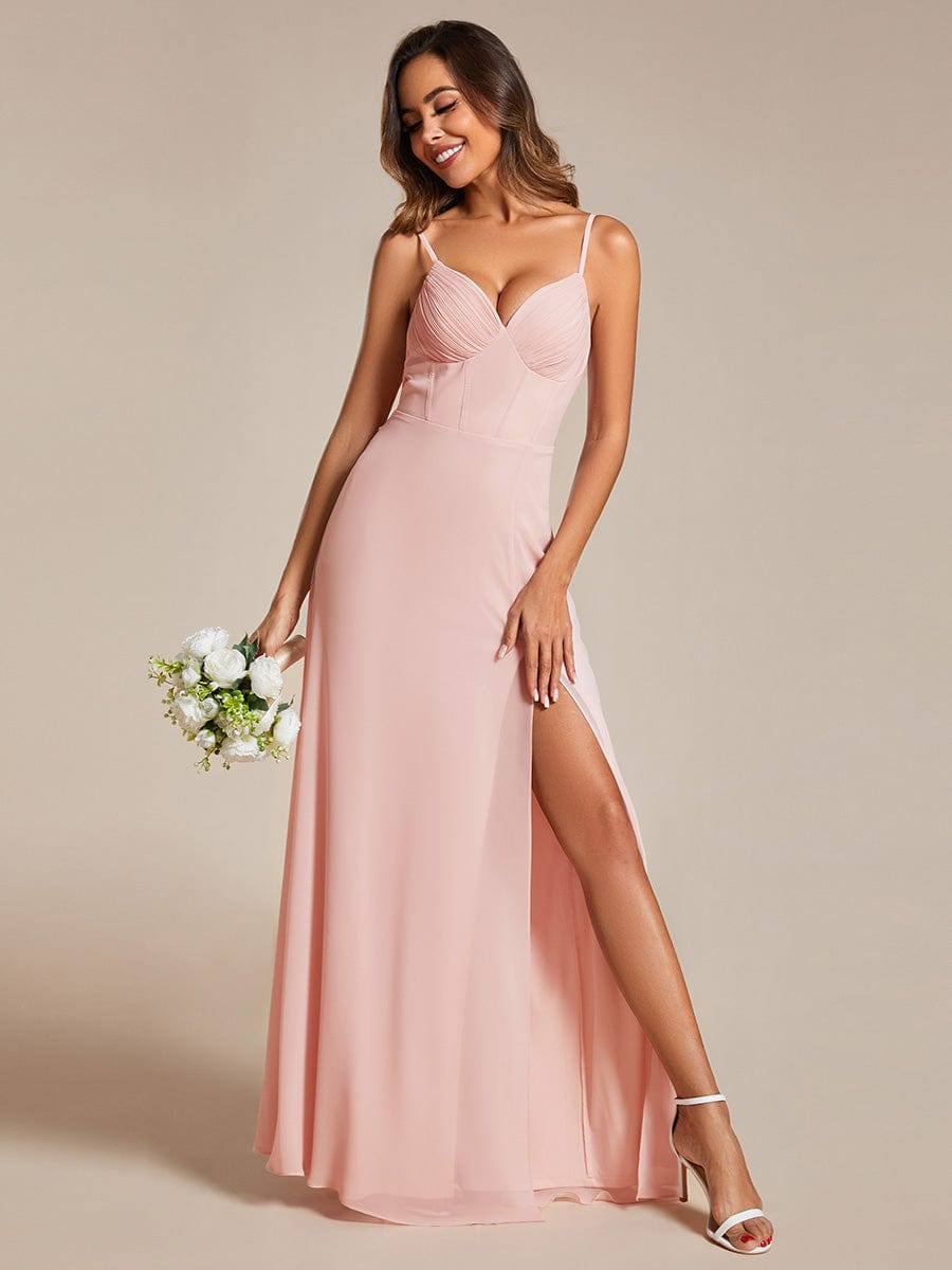 Sydney light pink corset ball dress in chiffon s12 Express NZ wide - Bay Bridal and Ball Gowns