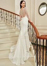 Tarlia Boat Neck Ivory Fitted Wedding Dress Size 10 COMING SOON - Bay Bridal and Ball Gowns