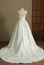 Terry Jacquard Satin Ivory Wedding Dress Size 14 COMING SOON - Bay Bridal and Ball Gowns