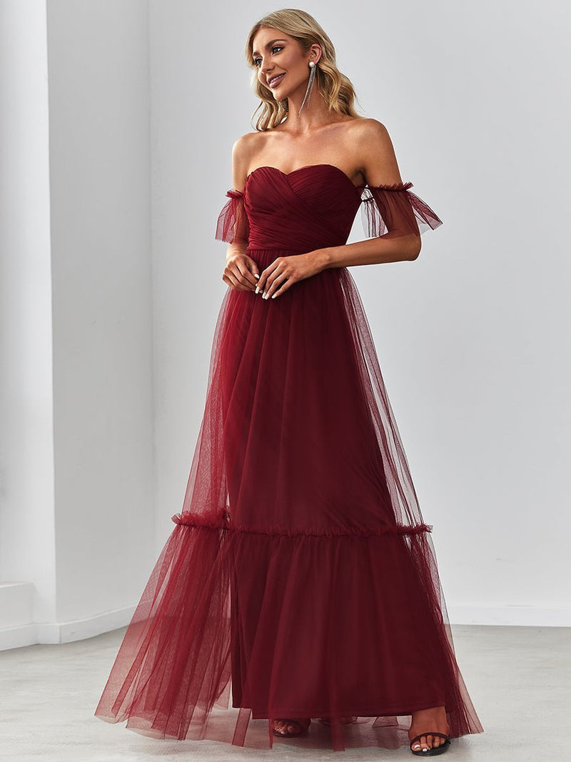 Tilly burgundy Bridgerton style ball gown s16 Express NZ wide - Bay Bridal and Ball Gowns