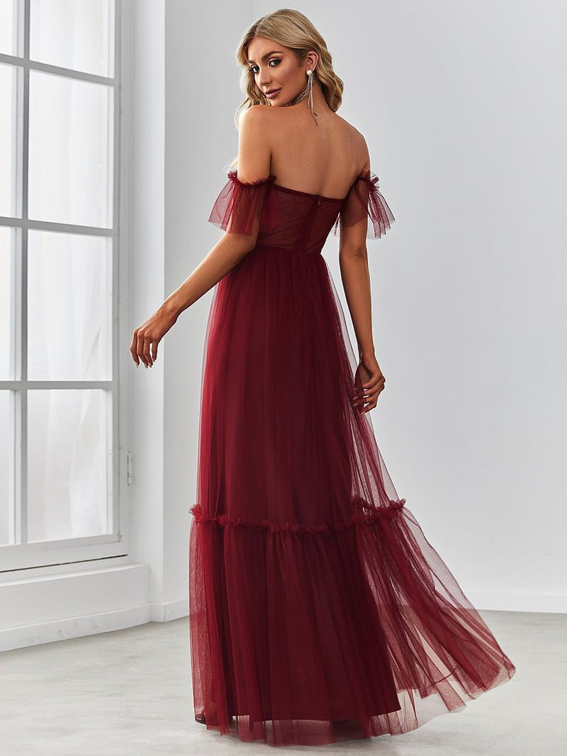 Tilly burgundy Bridgerton style ball gown s16 Express NZ wide - Bay Bridal and Ball Gowns