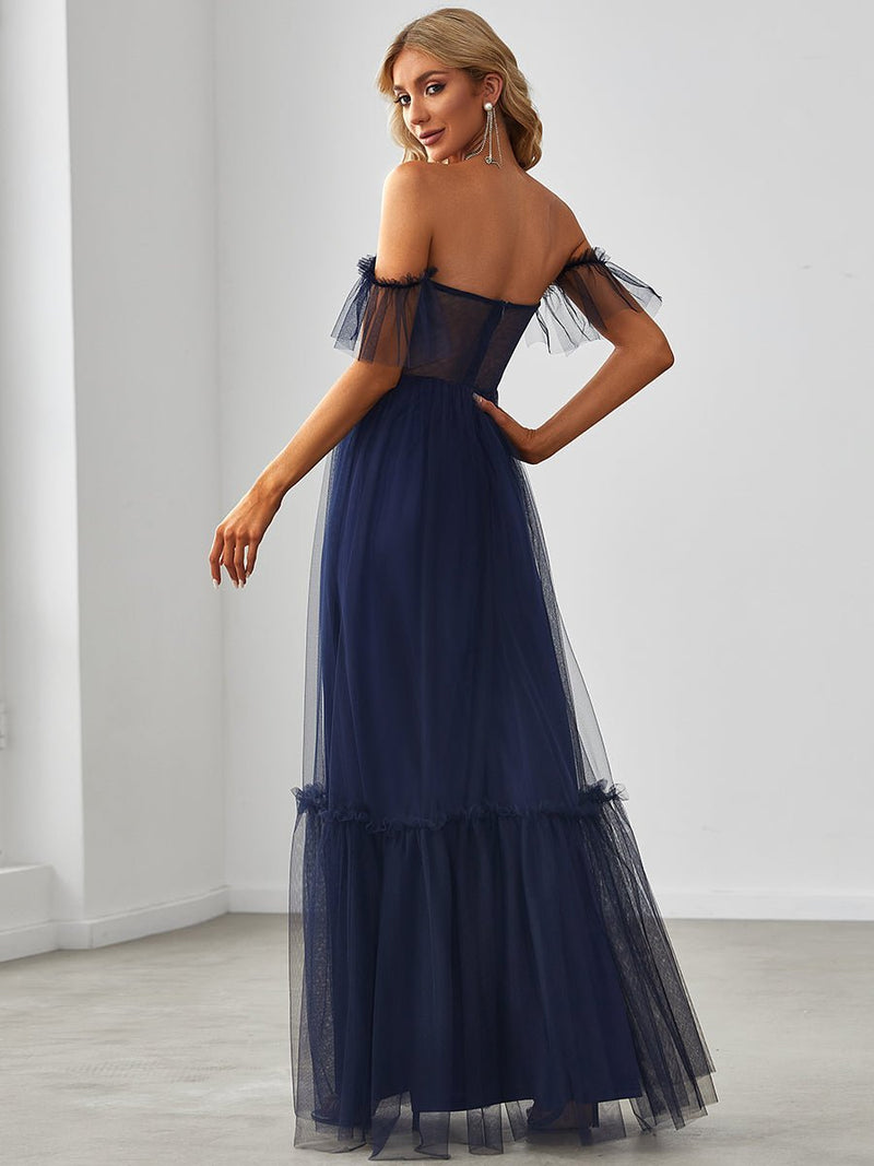 Tilly soft tulle bridesmaid gown in navy size 12 Express NZ wide - Bay Bridal and Ball Gowns