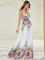 Veda floral chiffon wedding dress in ivory - Bay Bridal and Ball Gowns