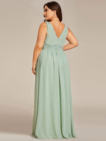 Veda V neck and back classic chiffon bridesmaid dress - Bay Bridal and Ball Gowns