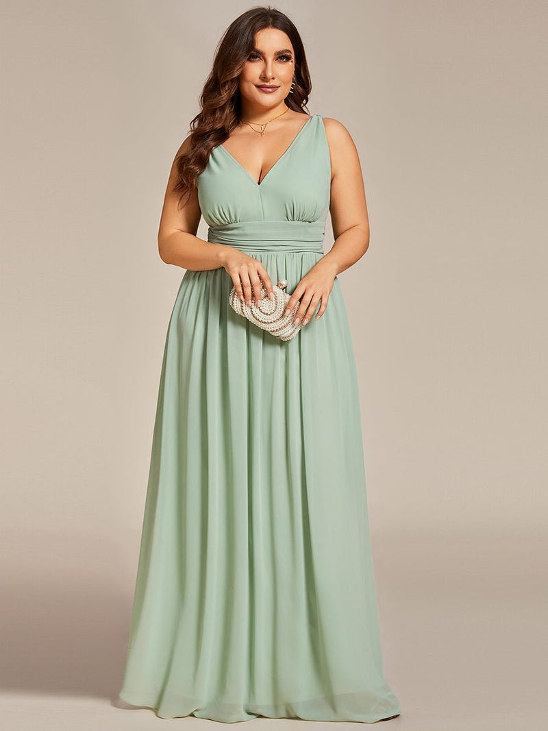 Veda V neck and back classic chiffon bridesmaid dress - Bay Bridal and Ball Gowns