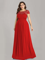 Allanah cap sleeve lace and chiffon bridesmaid dress darker colors - Bay Bridesmaid