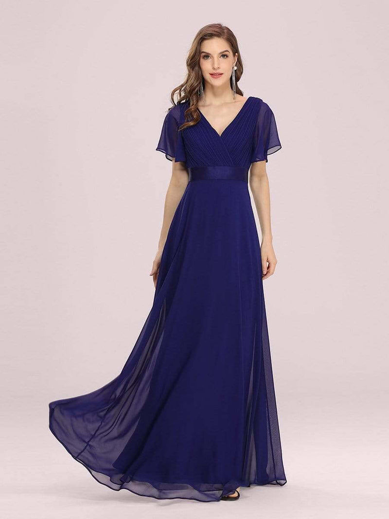 Sonia Pena 1231030 Blue Long Puffed Sleeves Evening Gown – Sparkly Gowns