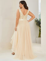 Dina high low tulle and sequin ball or evening dress - Bay Bridal and Ball Gowns