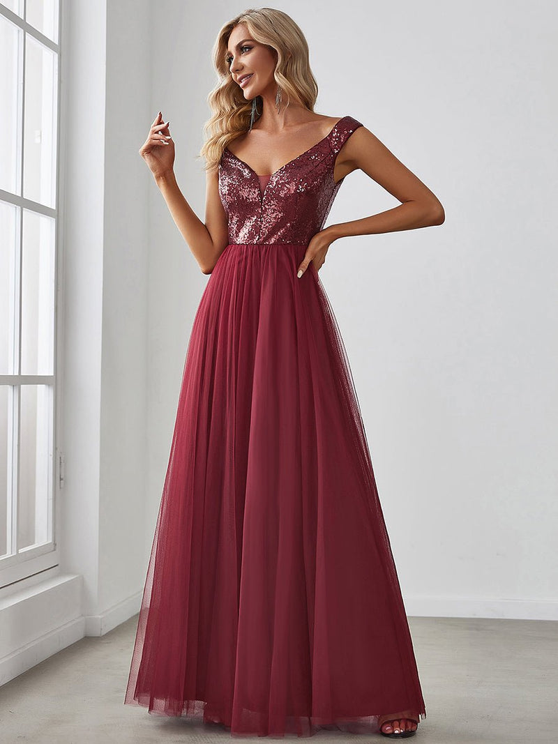 Dorine sequin and tulle ball or bridesmaid dress - Bay Bridal and Ball Gowns