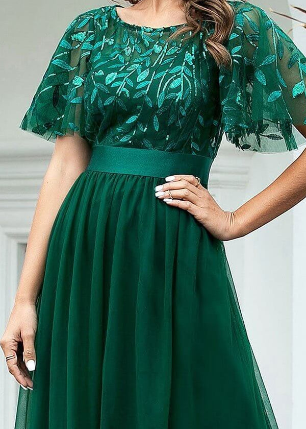 Evening Ball Occasion Dress with Tulle and Sequins Evening Ball Occasion Dress with Tulle and Sequins
