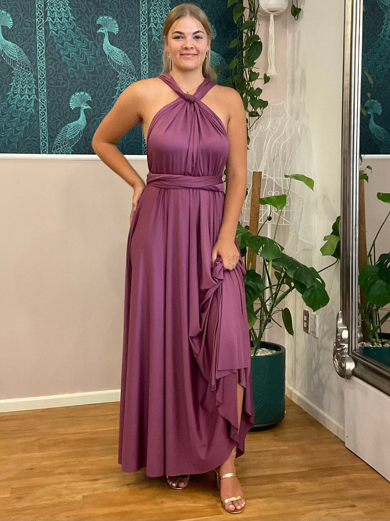 Sunset Purple Luxe Convertible Infinity bridesmaid dress Express NZ wide - Bay Bridal and Ball Gowns