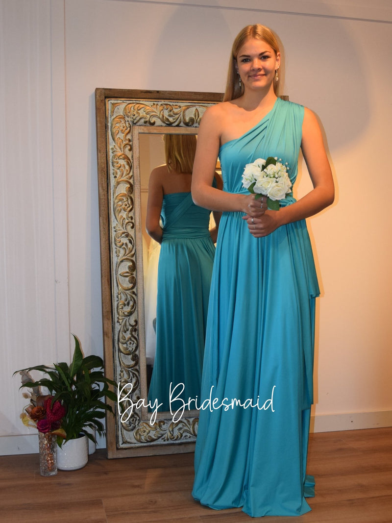 Luxe Tiffany Blue Convertible Infinity bridesmaid dress Bay Bridal and Ball Gowns