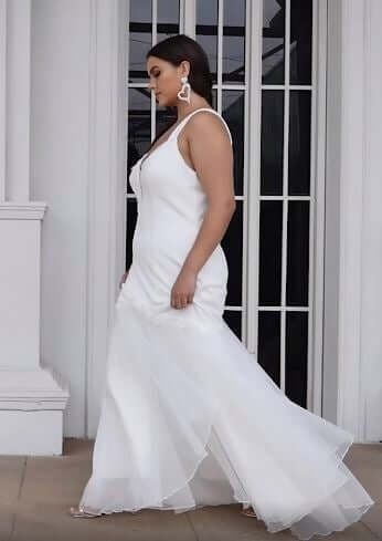 Alissia wide strap plus size wedding dress in ivory size 26 Express NZ wide - Bay Bridal and Ball Gowns