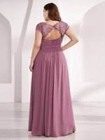 Allanah cap sleeve lace and chiffon bridesmaid dress lighter colors - Bay Bridal and Ball Gowns