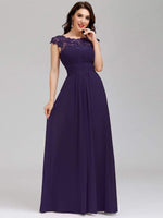 Allanah chiffon bridesmaid dress in dark purple Express NZ wide - Bay Bridal and Ball Gowns
