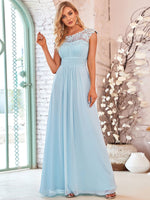 Allanah cut out back bridesmaid dress in light blue Express NZ wide - Bay Bridal and Ball Gowns