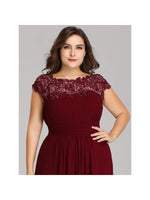 Allanah lace and chiffon bridesmaid dress in burgundy Express NZ wide - Bay Bridal and Ball Gowns
