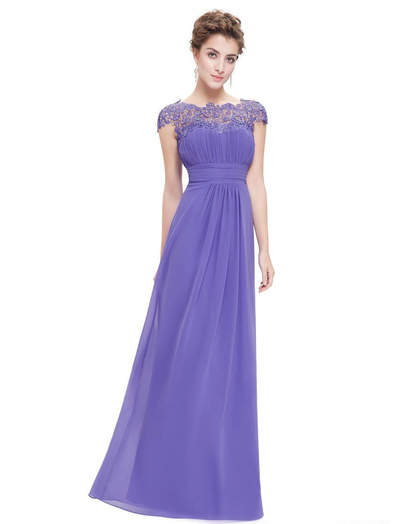 Allanah lace and chiffon bridesmaid dress in Lavender Express NZ wide - Bay Bridal and Ball Gowns