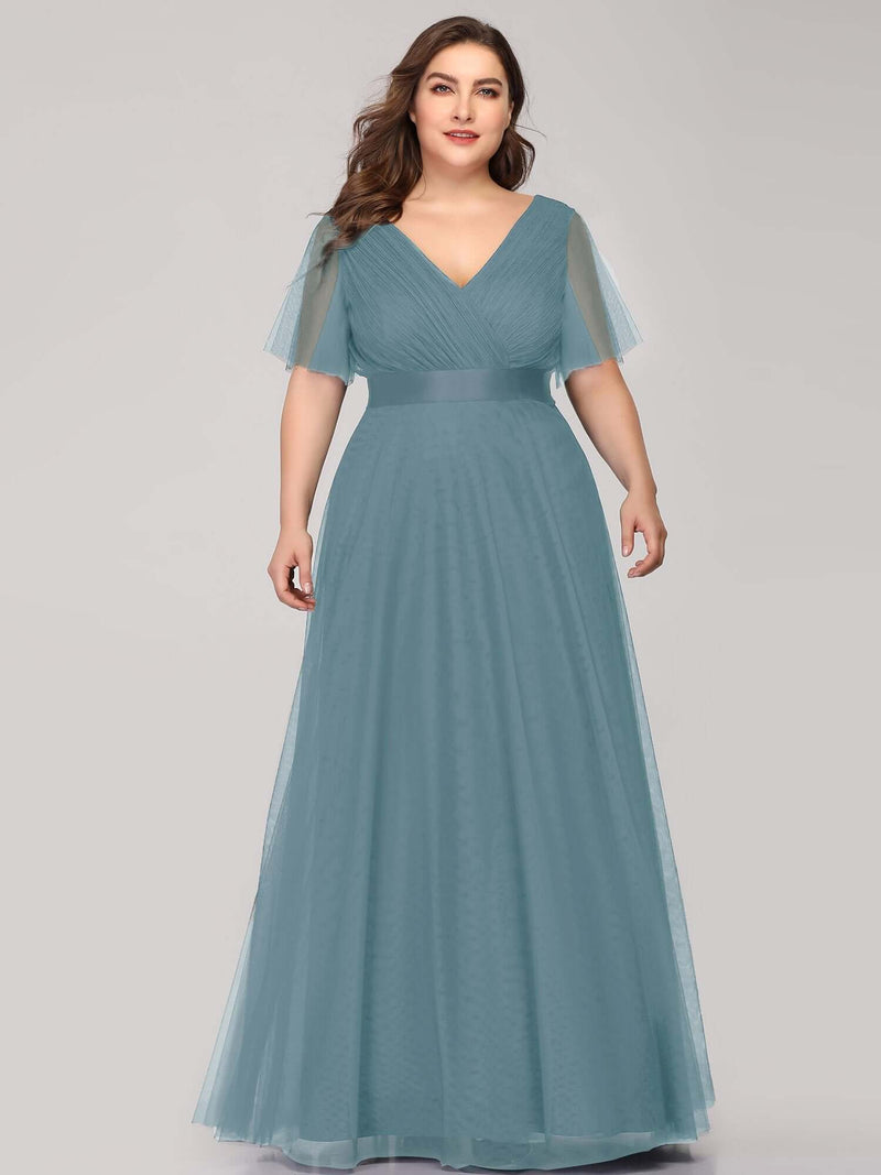 Alma bridesmaid gown in dusky blue size 10-12 Express NZ wide - Bay Bridal and Ball Gowns