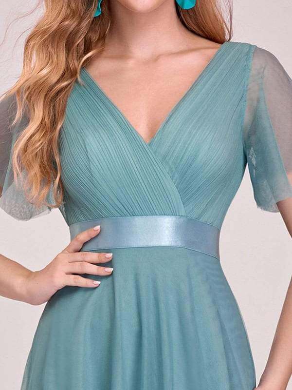 Alma bridesmaid gown in dusky blue size 10-12 Express NZ wide - Bay Bridal and Ball Gowns