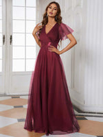 Alma flutter sleeve soft tulle bridesmaid gown - Bay Bridal and Ball Gowns