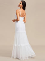 Amber thin strapped crochet boho Ivory wedding dress - Bay Bridal and Ball Gowns