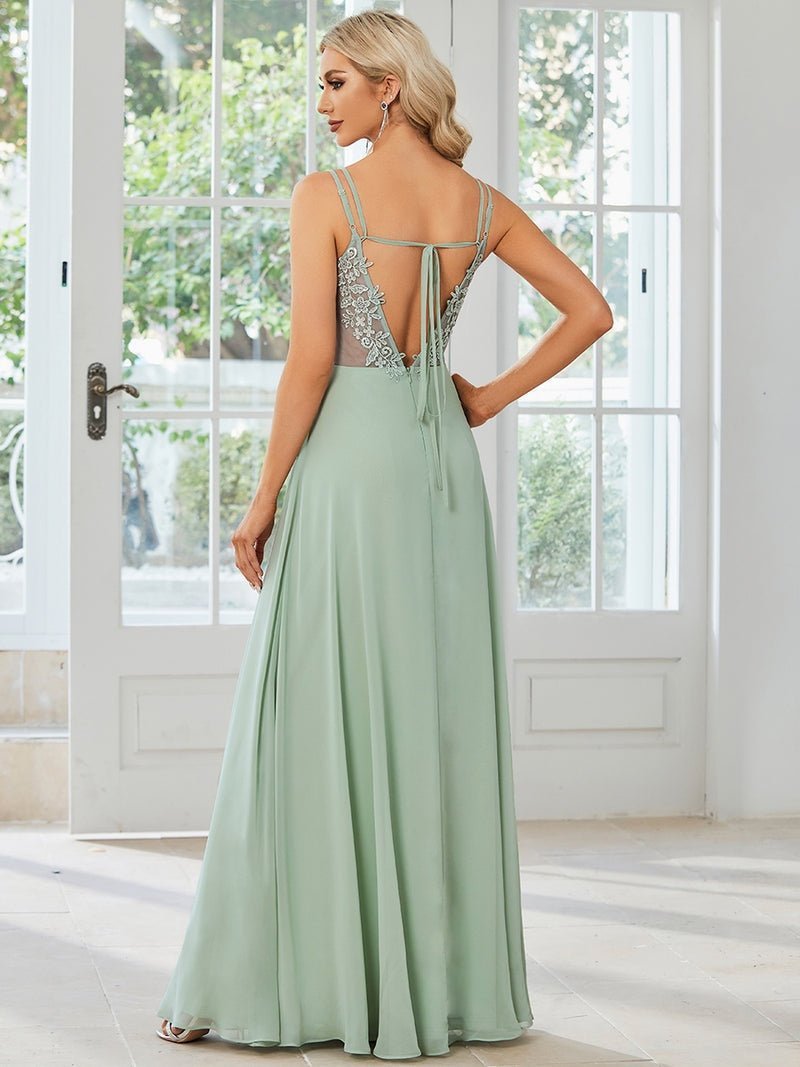 Aminata bridesmaid or ball gown with lace up back - Bay Bridal and Ball Gowns