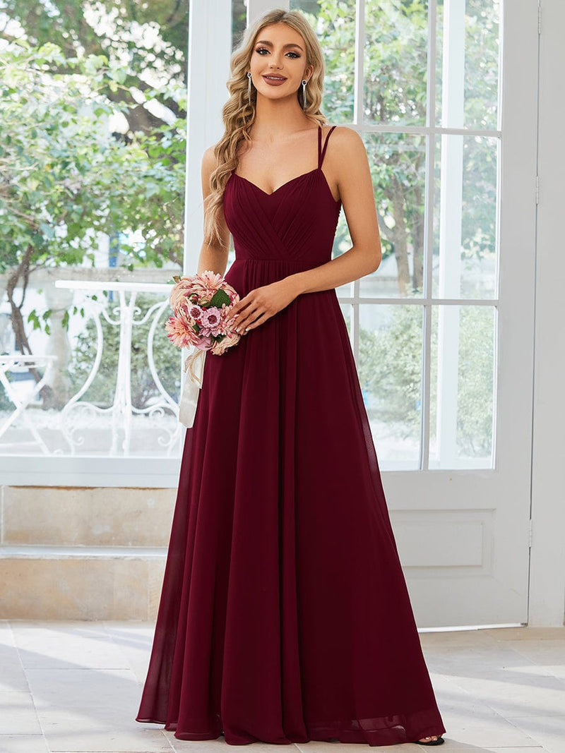 Aminata burgundy bridesmaid or ball gown with lace up back s12 Express NZ wide - Bay Bridal and Ball Gowns