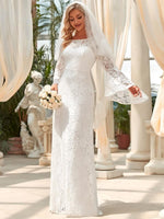 Andrea full lace long sleeve wedding dress in ivory Express NZ wide - Bay Bridal and Ball Gowns