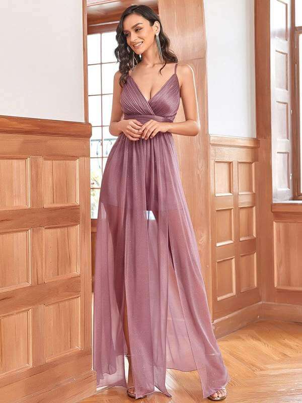 Angeli sparkling ball dress with split in s8 dusky rose Express NZ wide - Bay Bridal and Ball Gowns