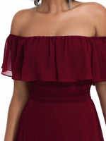 Angelina ball dress with split in burgundy Express NZ wide - Bay Bridal and Ball Gowns