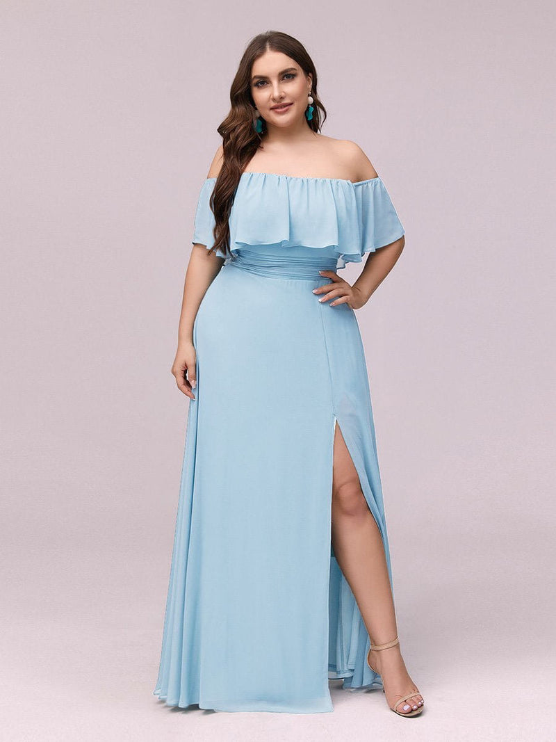 Angelina ball dress with split in light blue Express NZ wide! - Bay Bridal and Ball Gowns