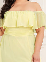 Angelina ball dress with split in light yellow s14 Express NZ wide - Bay Bridal and Ball Gowns
