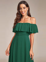 Angelina emerald off shoulder bridesmaid dress s24 Express NZ wide - Bay Bridal and Ball Gowns