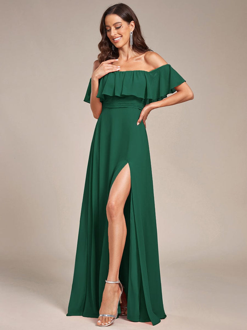 Angelina emerald off shoulder bridesmaid dress s24 Express NZ wide - Bay Bridal and Ball Gowns