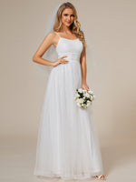 Arline thin strap tulle wedding gown in ivory - Bay Bridal and Ball Gowns