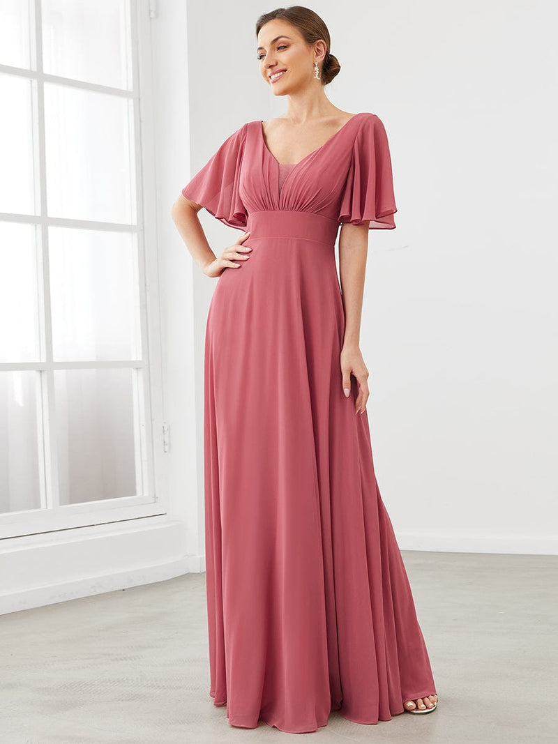 Aroha short sleeve ball dress in Rosewood s18 Express NZ wide - Bay Bridal and Ball Gowns
