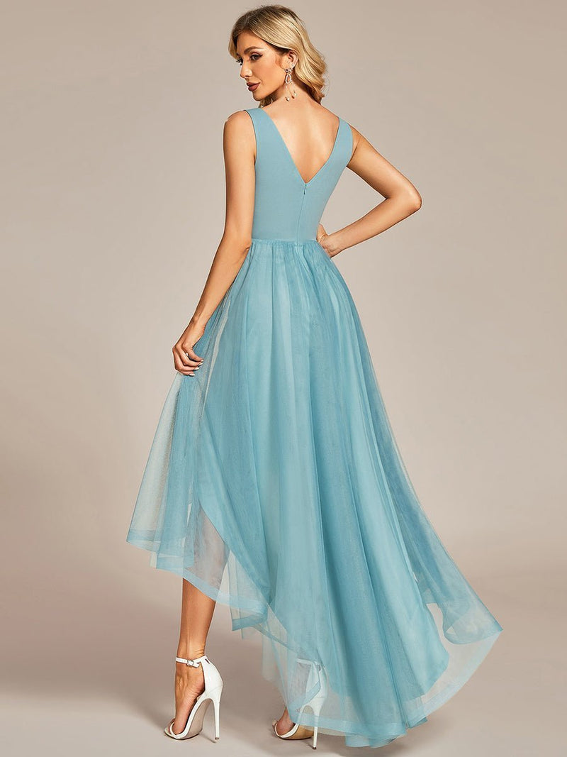 Athena tulle party dress in Dusky Blue Express NZ wide - Bay Bridal and Ball Gowns