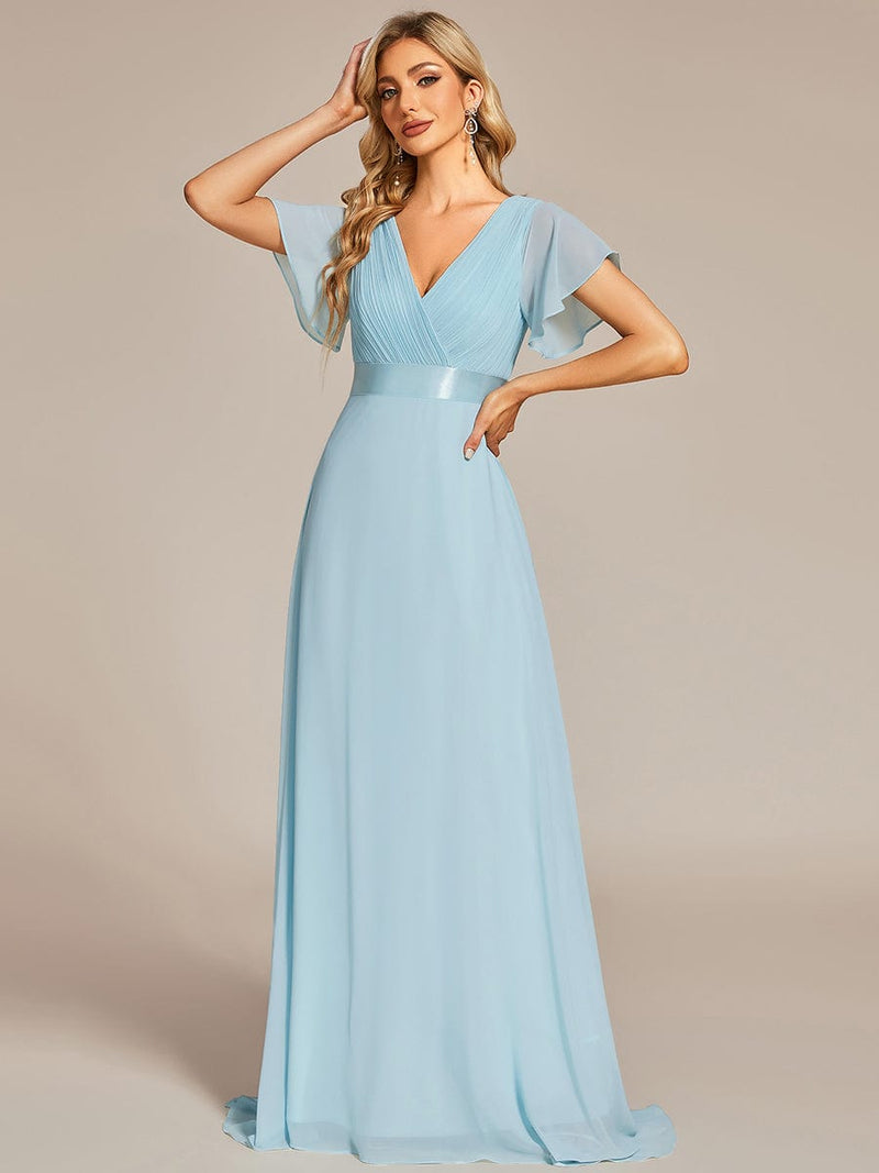 Billie chiffon bridesmaid dress in light blue size 14 Express NZ wide - Bay Bridal and Ball Gowns