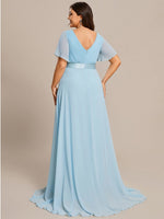 Billie chiffon bridesmaid dress in light blue size 14 Express NZ wide - Bay Bridal and Ball Gowns