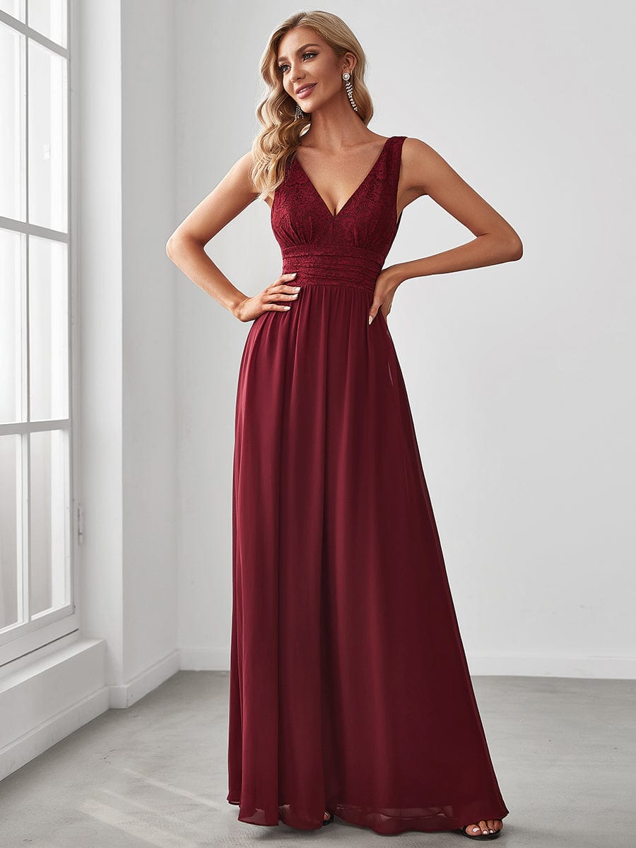 Charlie lace and chiffon burgundy size 10 bridesmaid dress Express NZ wide - Bay Bridal and Ball Gowns