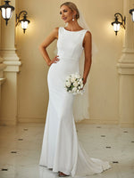 Cherry boat neck wedding dress with fishtail in ivory Express NZ wide - Bay Bridal and Ball Gowns