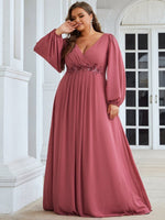 Cindy sleeved ball or evening dress in light pink s16 Express NZ wide - Bay Bridal and Ball Gowns