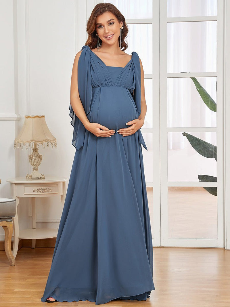 Clarinda multi-way maternity dress in dusky navy Express NZ wide - Bay Bridal and Ball Gowns