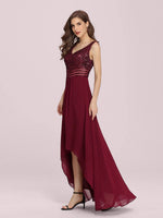 Coralee high low evening gown size 16 in burgundy Express NZ wide - Bay Bridal and Ball Gowns