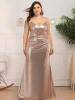 Dawn spaghetti strap sequin Ball Dress in rose gold Express NZ wide - Bay Bridal and Ball Gowns